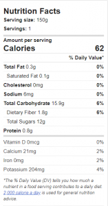 nutrition facts smoothie pack caribbean mix